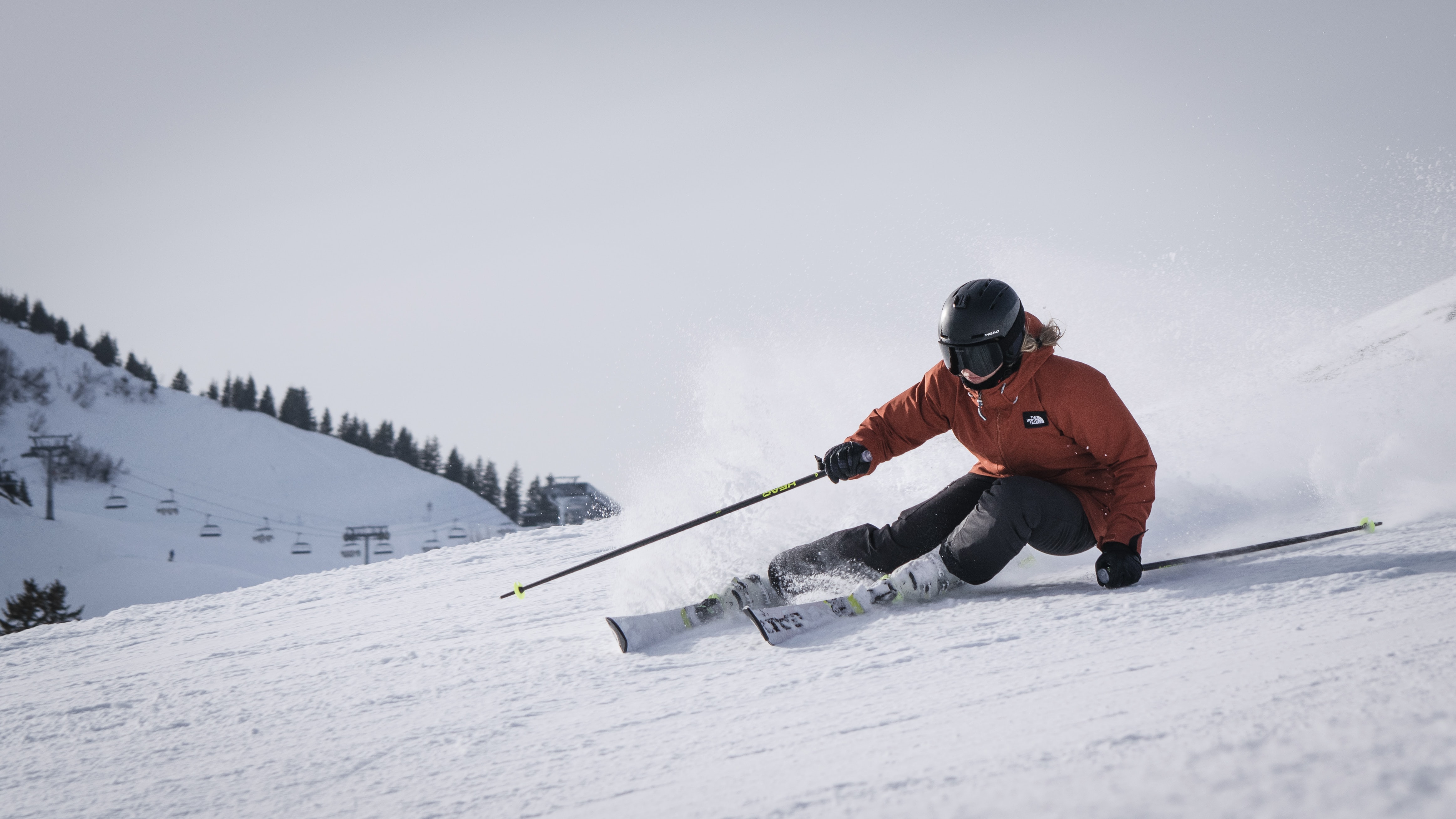 Skier on a snowy slope